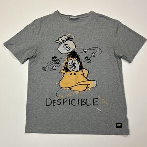 Daffy Duck Shirt Adult Large Gray Looney Tunes Despicible Money Bags Tee Men